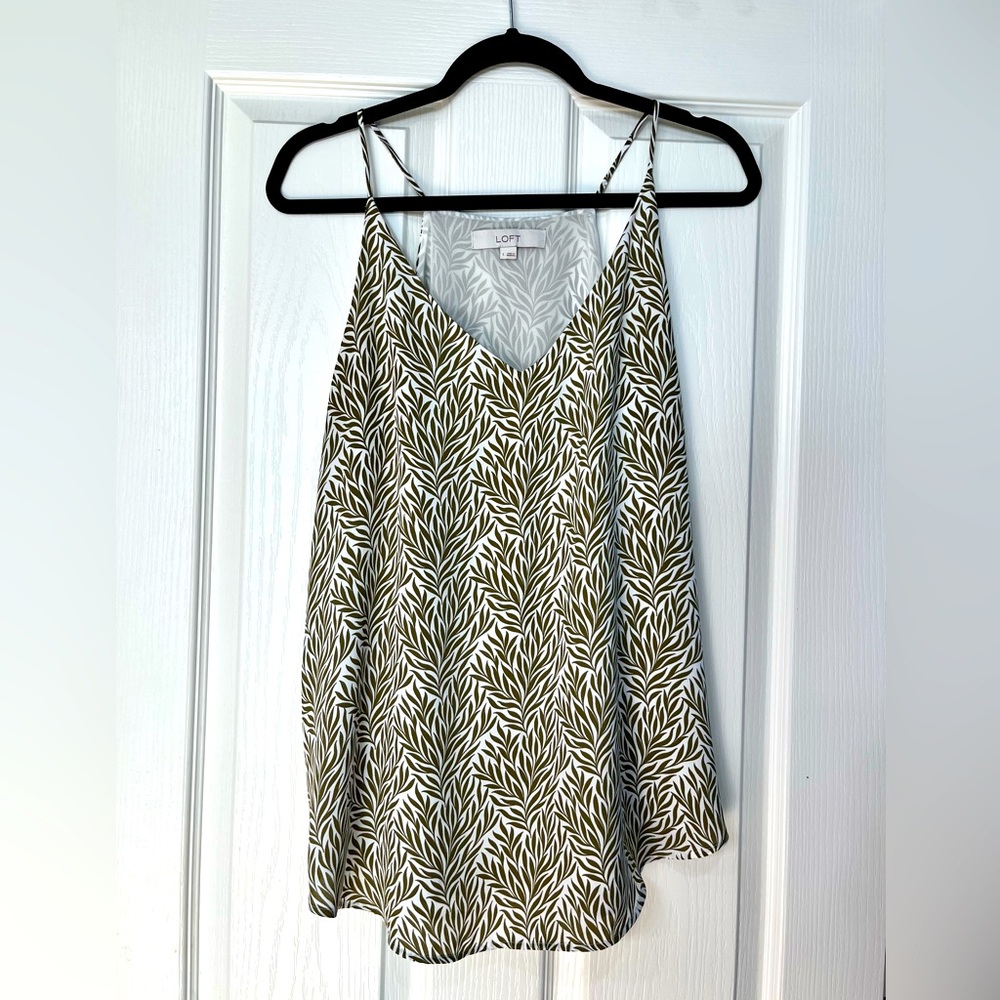Loft Green and Cream Tank Top